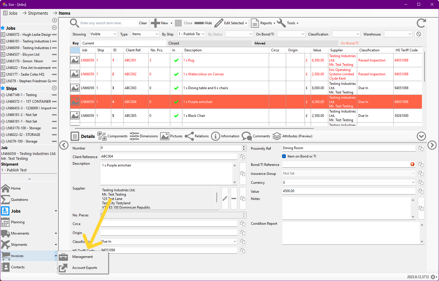 Identifying Which Shipments Have Been Invoiced | Eos Docs